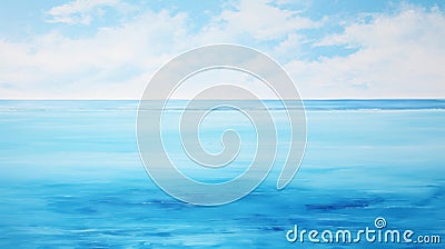 Minimalist Ocean Painting With Soft Edges And Calm Waters Stock Photo