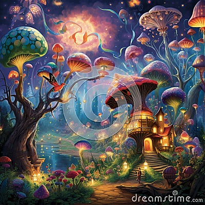 Enchanted Euphoria: A Party in Wonderland Stock Photo
