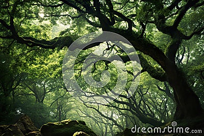 Enchanted Forest: Lush Green Paradis Stock Photo