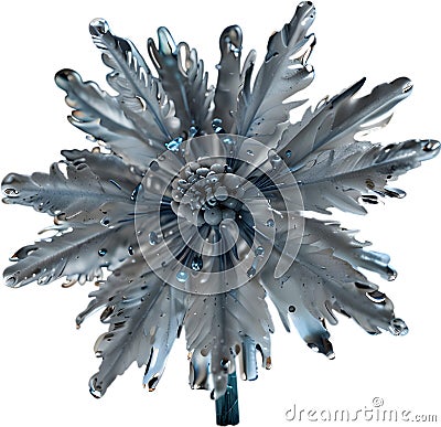 Enchanted frost flower. Frost flower clipart for decoration. Stock Photo