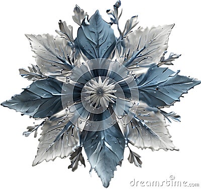 Enchanted frost flower. Frost flower clipart for decoration. Stock Photo