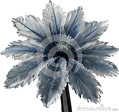 Enchanted frost flower. Frost flower clipart for decoration. Stock Photo