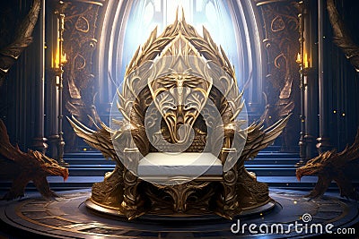 Enchanted Majestic fantasy throne. Generate Ai Stock Photo