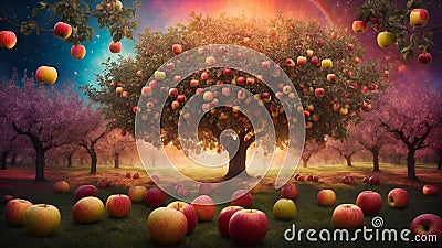 Enchanted Orchard Stock Photo