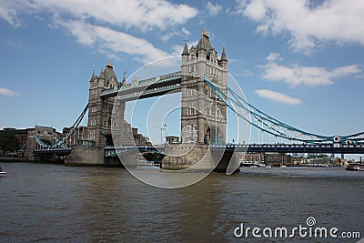The enchanting as famous Tower of London Bridge and a clear blue sky Editorial Stock Photo