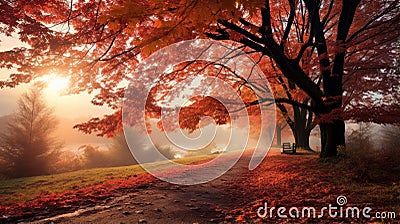 Enchanting Autumn Scenery Filled With Magic And Wonder Stock Photo