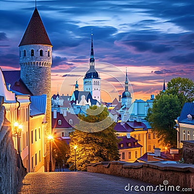 Enchanting Beauty of Tallinn Stock Photo