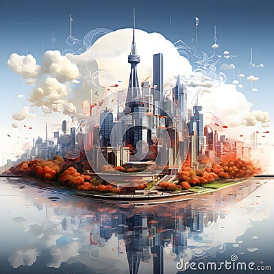 The enchanting beauty of Tianjin,China Cartoon Illustration