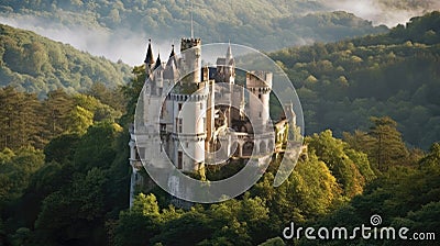 Enchanting Castle Nestled In A Verdant Countryside. Generative AI Stock Photo