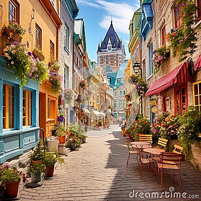 Enchanting Charm of Quebec City Stock Photo