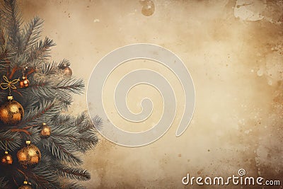Christmas Wonderland Textured Background Nostalgic and Vintage Inspired Card AI Generated Illustration Stock Photo
