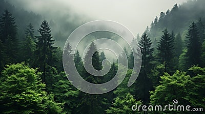 Enchanting European Forest: A Captivating Blend Of Nature And Mystery Stock Photo
