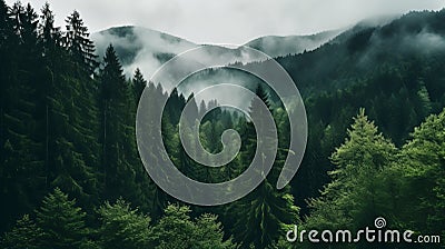 Enchanting European Forest: Moody Tonal Contrasts And Atmospheric Woodland Imagery Stock Photo