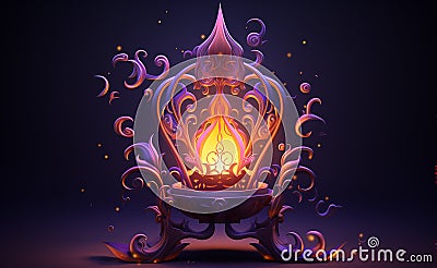 a beautiful and enigmatic light with patterns and swirls, in the style of colored cartoon style Stock Photo