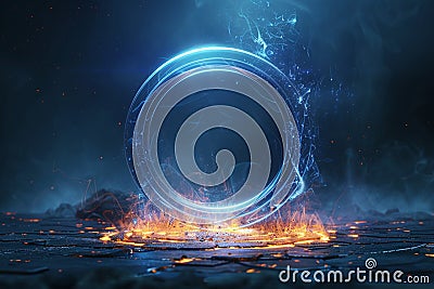 Enchanting magic portal with hologram effect in futuristic design Stock Photo