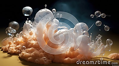 Enchanting Microcosm: Super Macro Absorption of Soap Foam Stock Photo