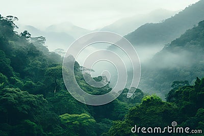 Enchanting Rainforest Serenity Revealed. Generative ai. Stock Photo