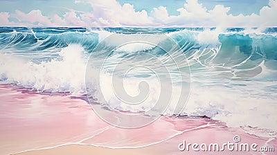 Enchanting Shores: A Dreamy Summer Getaway with Pearlescent Hues Stock Photo