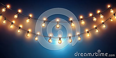 Enchanting string of glowing lights space for copy Generative AI Stock Photo