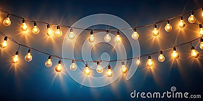 Enchanting string of glowing lights space for copy Generative AI Stock Photo