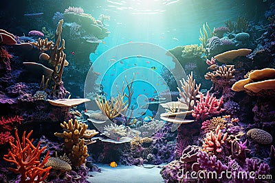 Enchanting Underwater Coral Reef generated by AI Stock Photo