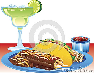 Enchilada meal Vector Illustration