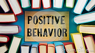 Encircling Knowledge: Books Shaping Positive Behavior. Concept Encircling Knowledge, Books, Stock Photo