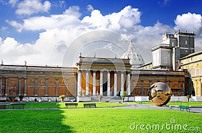 Enclosed court Gallery's of Vatican, Rome Editorial Stock Photo