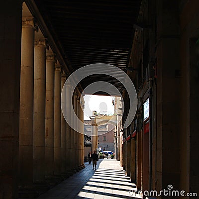 Enclosed Walkway In Barcelona Stock Photo