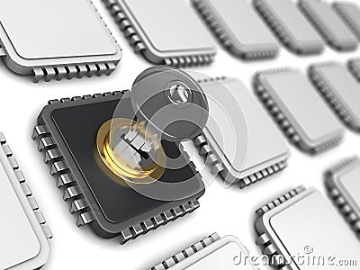 Encoded chip Cartoon Illustration