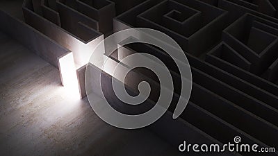 encountering enigmas and discovering,A maze of adventures,getting lost and finding a way out,3D rendering Stock Photo