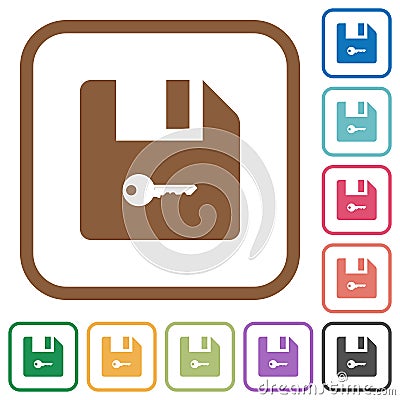 Encrypt file simple icons Stock Photo