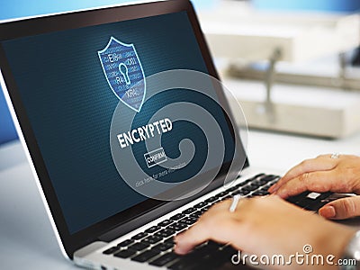 Encrypted Data Privacy Online Security Protection Concept Stock Photo