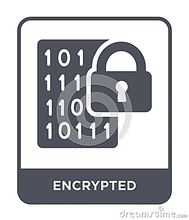 encrypted icon in trendy design style. encrypted icon isolated on white background. encrypted vector icon simple and modern flat Vector Illustration