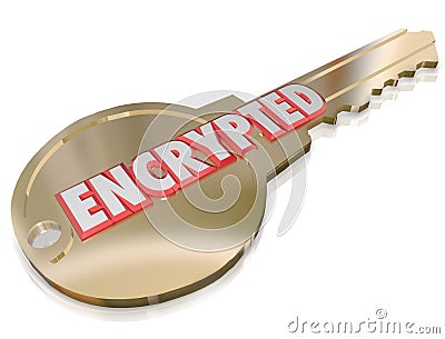 Encrypted Key Computer Cyber Crime Prevention Security Stock Photo