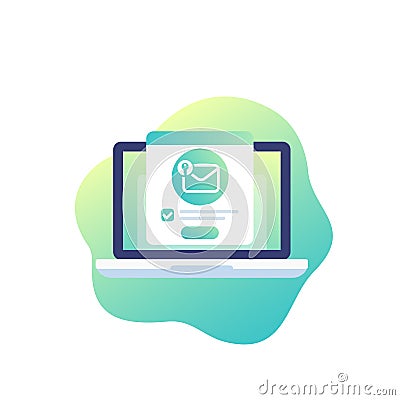 Encrypted message, mail security vector icon Stock Photo