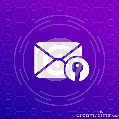 encrypted message, secured email vector icon Vector Illustration