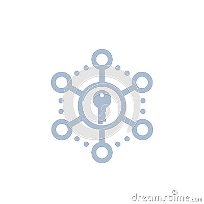 Encryption icon on white Vector Illustration