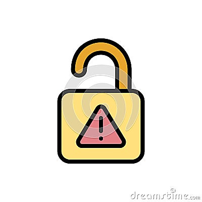 Encryption unlock icon. Simple color with outline vector elements of hacks icons for ui and ux, website or mobile application Stock Photo