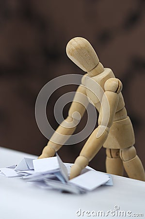 A wooden dummy counting the electoral votes Stock Photo