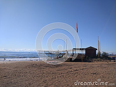 The end of a great summer time at the beach An Antalya Side Editorial Stock Photo