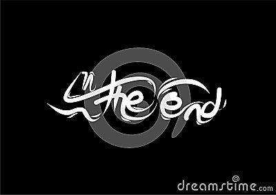 In The End lettering text vector illustration Vector Illustration