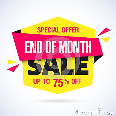 End of Month Sale banner Vector Illustration