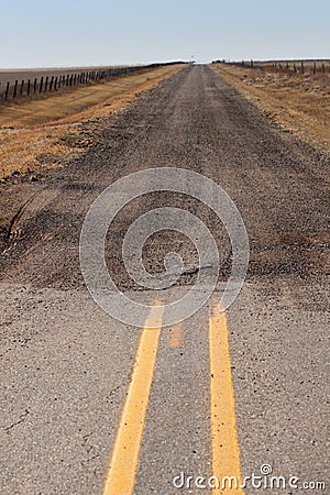 End of paved road Stock Photo