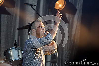 End Of The Road Festival 2015 - Future Islands Editorial Stock Photo