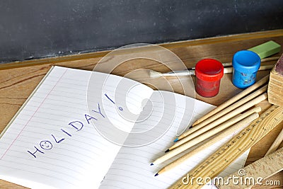 End of school summer holiday camp concept Stock Photo