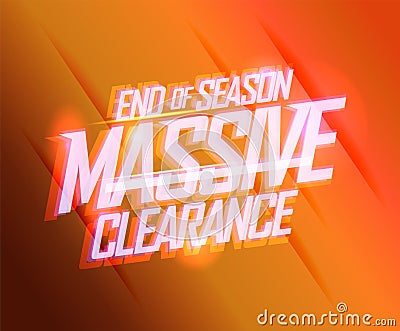 End of season massive clearance sale web banner or flyer mockup Vector Illustration
