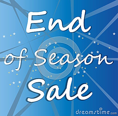 End of Season Sale word on colour sky and star for Your Business Vector Illustration