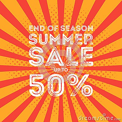 End of season summer big sale banner Vector Illustration