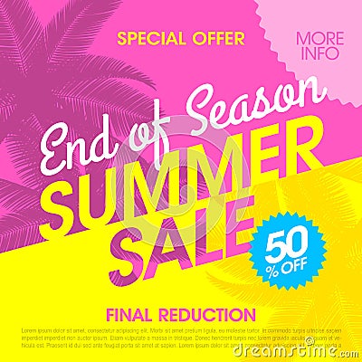 End of Season Summer Sale banner Vector Illustration